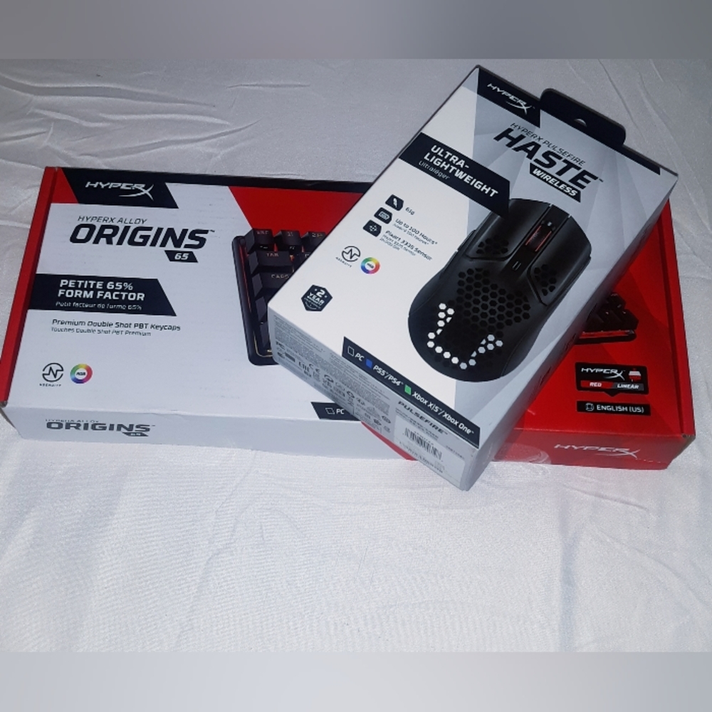 HyperX Gaming Orgins 65 Keyboard & HyperX Haste Ultra Light Wireless Mouse Bundl